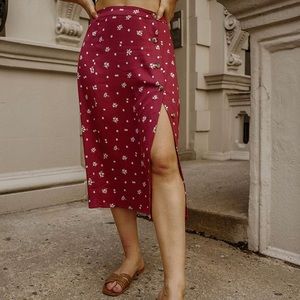 Amazon The Drop Red Floral Midi Skirt